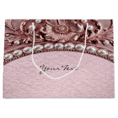 Pink Flower Gift Bag Große Geschenktüte (Vorderseite)