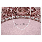 Pink Flower Gift Bag Große Geschenktüte (Rückseite)