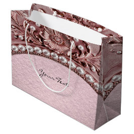 Pink Flower Gift Bag Große Geschenktüte