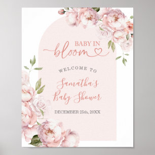 Pink Flower Girl Baby Shower Baby im Blütenbaby Wi Poster