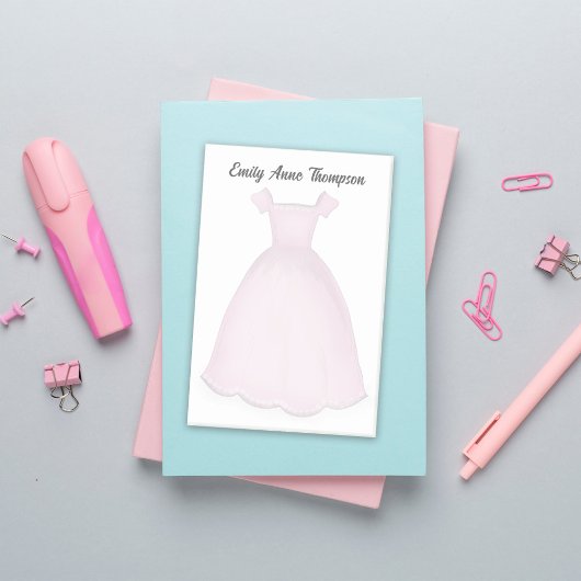 Pink Flower Girl Cute Personalized  Post-it Klebezettel