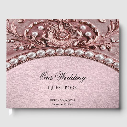 Pink Flower Guest Book Gästebuch (Vorderseite)