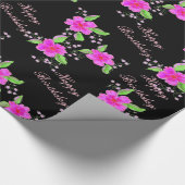 Pink Flower Happy Birthday Geschenkpapier (Ecke)
