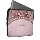Pink Flower Laptop Sleeve (Vorne Rechts)