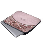Pink Flower Laptop Sleeve (Vorne Knopf)
