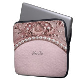 Pink Flower Laptop Sleeve (Vorderseite Links)