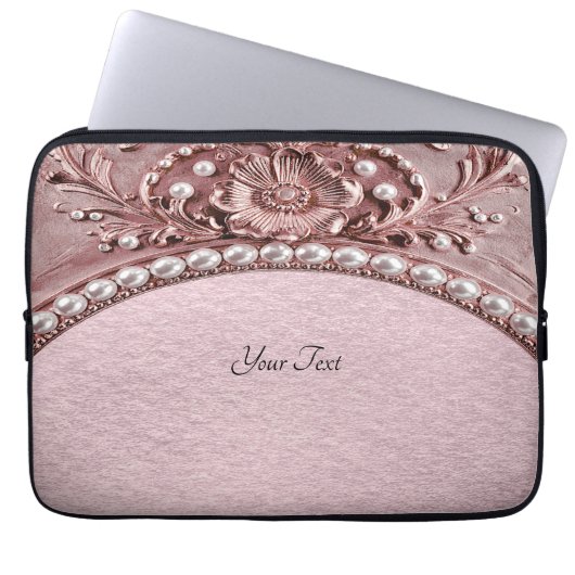 Pink Flower Laptop Sleeve (Vorderseite)