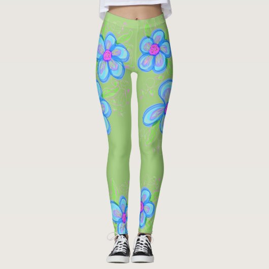 Pink Flower Leggings (Vorderseite)