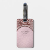 Pink Flower Luggage Tag Gepäckanhänger (Rückseite vertikal)