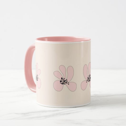 pink flower mug tasse (Vorderseite Links)