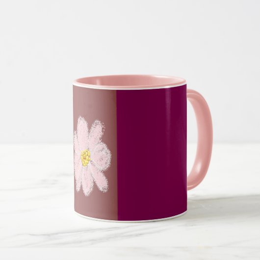 pink flower paint mug tasse (VorderseiteRechts)