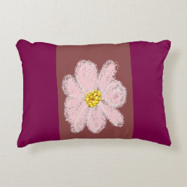 pink flower paint pillow dekokissen