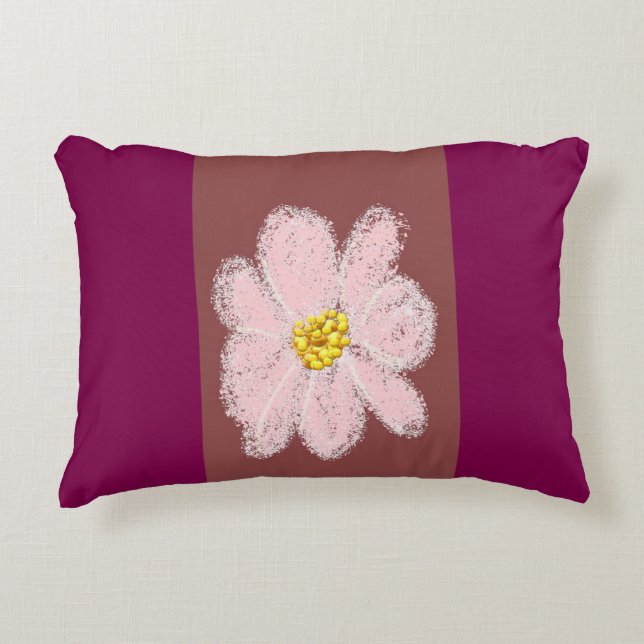 pink flower paint pillow dekokissen (Vorderseite)