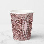 Pink Flower Paper Cups Pappbecher (Vorderseite)
