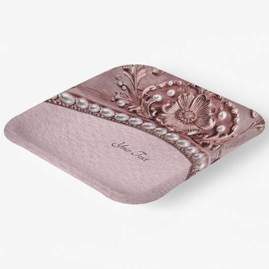 Pink Flower Paper Plate Pappteller (Gewinkelt)