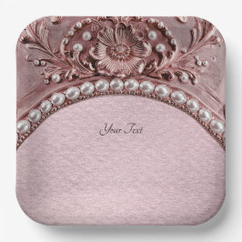 Pink Flower Paper Plate Pappteller