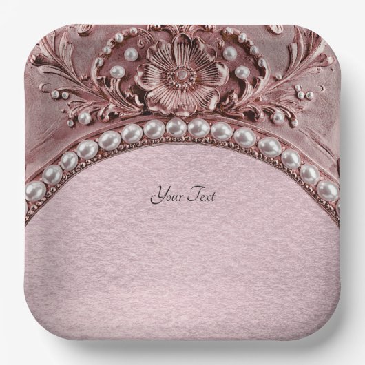 Pink Flower Paper Plate Pappteller (Vorderseite)