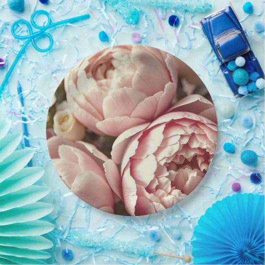 pink flower paper plates pappteller (Party)