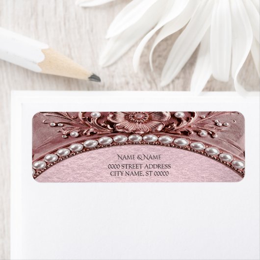 Pink Flower Return Address Label (Insitu)