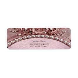 Pink Flower Return Address Label