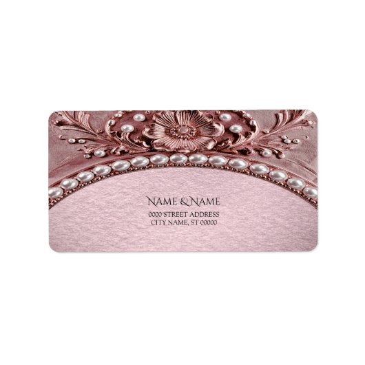 Pink Flower Return Address Label Adressaufkleber (Vorne)