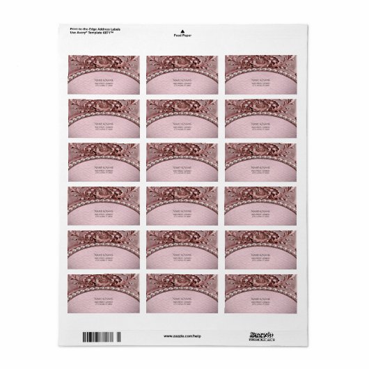 Pink Flower Return Address Label Adressaufkleber (Vorne)