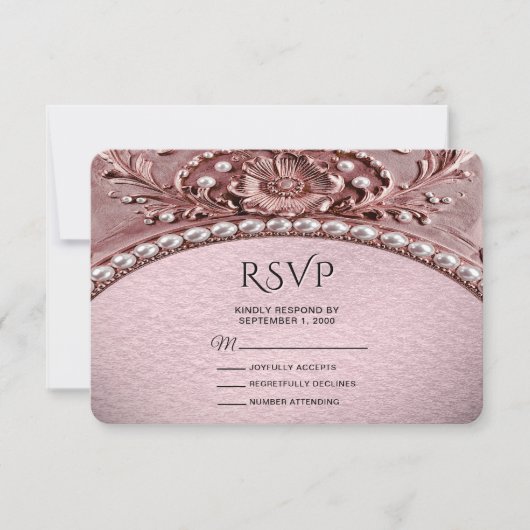 Pink Flower RSVP Card (Vorderseite)
