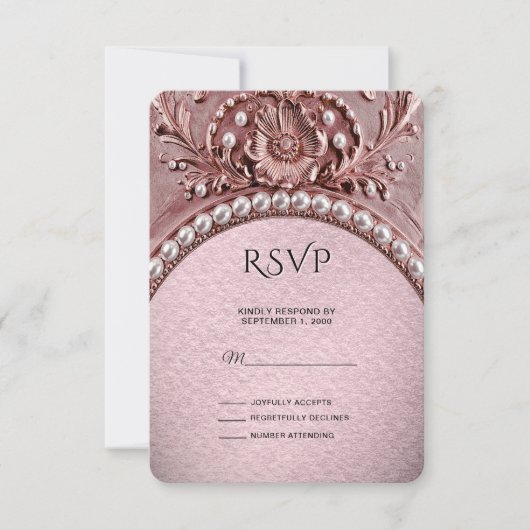 Pink Flower RSVP Card (Vorderseite)