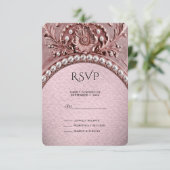 Pink Flower RSVP Card Karte (Stehend Vorderseite)