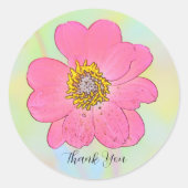 Pink Flower Runder Aufkleber (Vorderseite)