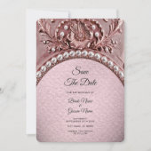Pink Flower Save the Date (Vorderseite)
