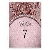 Pink Flower Table Number Tischnummer (Rückseite)
