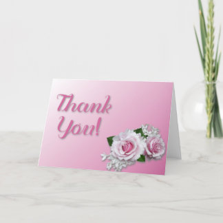 Pink Flower Thank You Card Dankeskarte