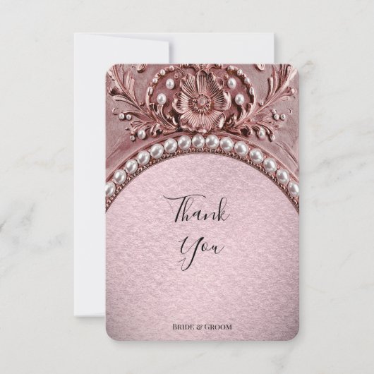 Pink Flower Thank You Card Dankeskarte (Vorderseite)