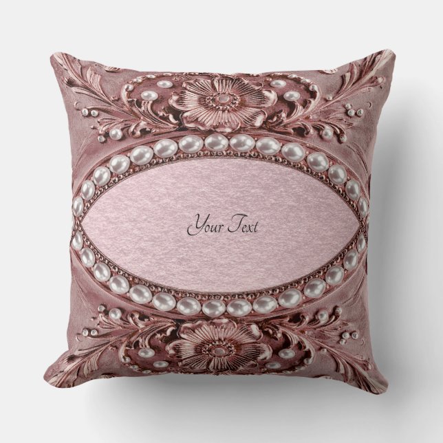 Pink Flower Throw Pillow Kissen (Vorderseite)
