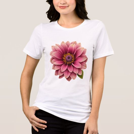 Pink Flower Tri-Blend Shirt (Vorderseite)