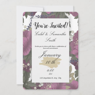 Pink Flower Wedding Invitation Einladung