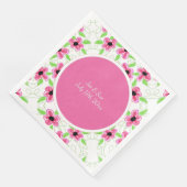 Pink Flower Wedding Serviette (Ecke)
