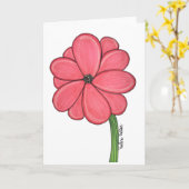 Pink Flower with White background blank Karte (Gelbe Blume)