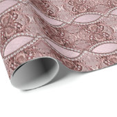 Pink Flower Wrapping Paper Geschenkpapier (Rolleneckpunkt)
