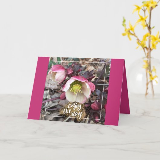 PINK FLOWERED MUTTER'S DAY GREETING KARTE (Gelbe Blume)