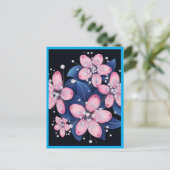 PINK FLOWERS #1 POSTKARTE (Stehend Vorderseite)