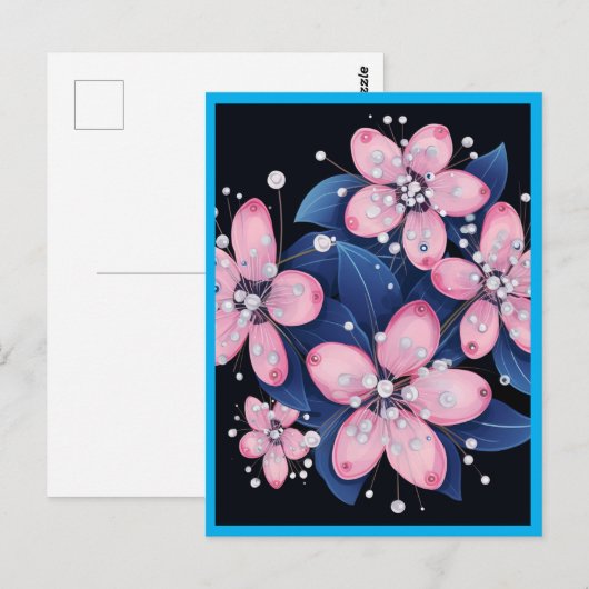 PINK FLOWERS #1 POSTKARTE (Vorne/Hinten)