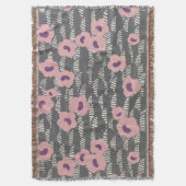 Pink Flowers Abstract Blooms Mid-century Art Deco Decke (Vorderseite Vertikal)