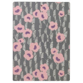 Pink Flowers Abstract Blooms Mid-century Art Deco Klemmbrett (Rückseite)