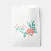 Pink flowers and blue birds love you mom text geschenktütchen (Vorderseite)