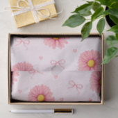Pink flowers, bows, and hearts seidenpapier (Geschenk)