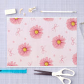 Pink flowers, bows, and hearts seidenpapier (Handwerk)