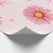 Pink flowers, bows, and hearts tissue paper geschenkpapier (Ecke)
