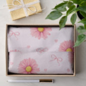 Pink flowers, bows, and hearts tissue paper seidenpapier (Geschenk)